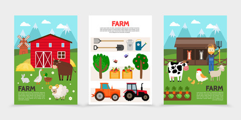 Flat Farm And Agriculture Posters