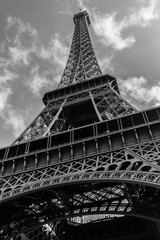 B&W Eiffel Tower, Paris France