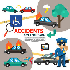 Flat Road Accident Poster