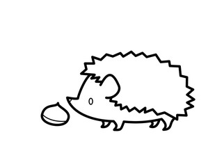ハリネズミ栗(線画)