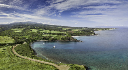 Honolua bay panoramic. This is stunning Honolua bay in Maui, Hawaii, home to world class snorkeling and surfing.