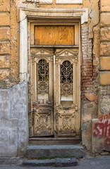 Old door in Old town of Tbilisi, capital city of Republic of Georgia, Caucasus