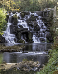 The Ornamental Cascade waterfall in Virginia Water, Surrey, United Kingdom © Marcin