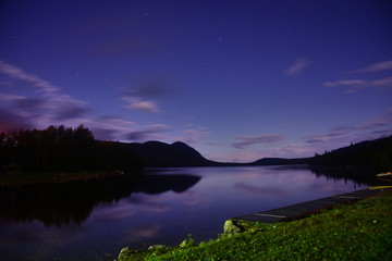 Night lake Gaspésie Québec, Canada