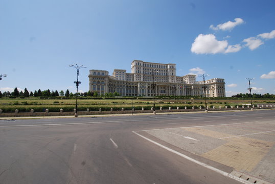  Romania; Palace of the Parliament; sky; landmark; infrastructure; road