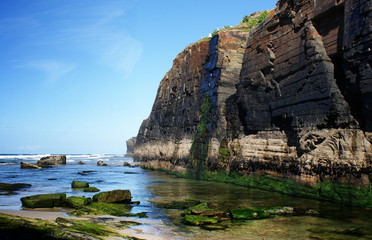 Fototapeta na wymiar Vista parcial de la playa de las Catedrales