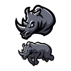 rhinoceros esport gaming mascot logo template