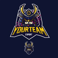 japanese samurai esport gaming mascot logo template