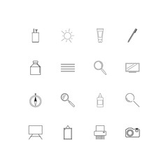 Creative Process And Design linear thin icons set. Outlined simple vector icons