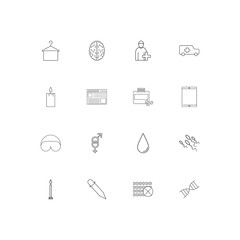 Healthcare And Medical linear thin icons set. Outlined simple vector icons