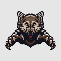 wolf esport gaming mascot logo template