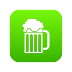 Beer mug icon digital green
