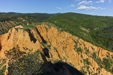 Sunset Landscape of rock formation Stob pyramids, Rila Mountain, Kyustendil region, Bulgaria