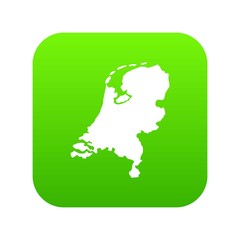 Holland map icon digital green