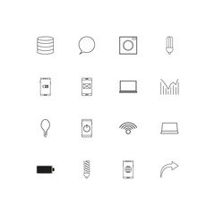 Devices linear thin icons set. Outlined simple vector icons