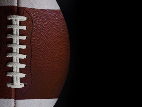 Straight-on View of an American Football Game Ball with Copyspace / Text Space