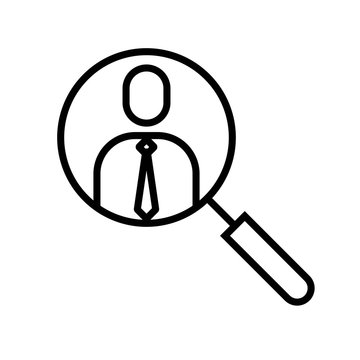 Vector Illustration Candidate Profile. Icon Searching People Info