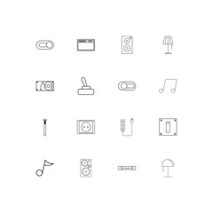 Electrical linear thin icons set. Outlined simple vector icons