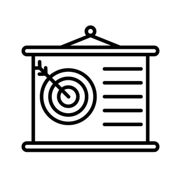 Vector Illustration Business Target. Icon Archery Target on Board