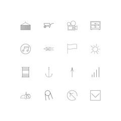 Industry linear thin icons set. Outlined simple vector icons