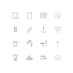 Industry linear thin icons set. Outlined simple vector icons