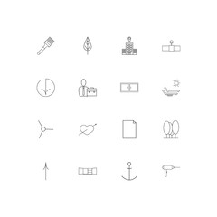 Industry linear thin icons set. Outlined simple vector icons