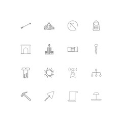 Industry linear thin icons set. Outlined simple vector icons