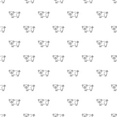 Obraz na płótnie Canvas Cute pig pattern vector seamless
