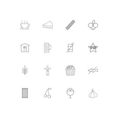 Food And Drink linear thin icons set. Outlined simple vector icons