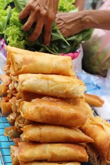 fried spring rolls traditional for appetizer food.