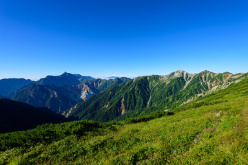 Fototapeta premium 北アルプス 裏銀座縦走ルート 鷲羽岳・槍ヶ岳