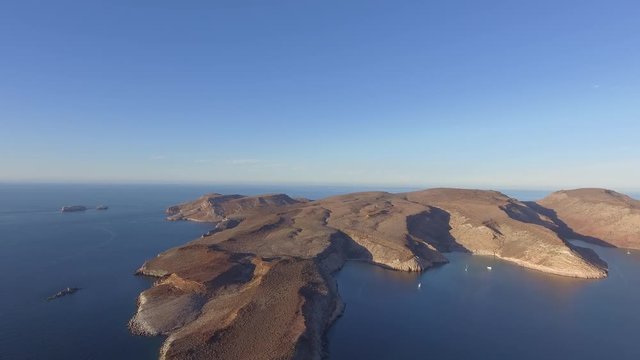 Aerial panoramics from Espiritu Santo Island, Baja California Sur, Mexico.