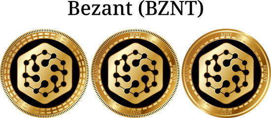 Set of physical golden coin Bezant (BZNT)