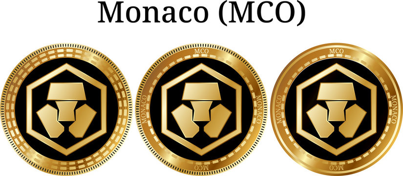 Set of physical golden coin Monaco (MCO)