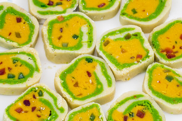 Indian Sweet food Mawa Peda Also know as pera or peday Indian Popular Sweet Made up of Mawa, Milk and Sugar