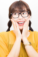 Portrait of business asian glasses women smiling