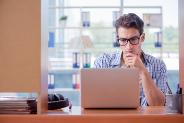 Student studying at home preparing for exam