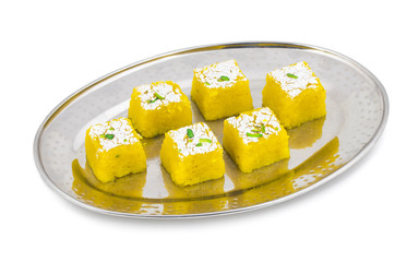Indian Sweet Kopra pak Also Know as Barfi is a Gujarati style of making coconut burfi. This sweet or mithai is made from freshly grated coconut, sugar, milk and mawa.