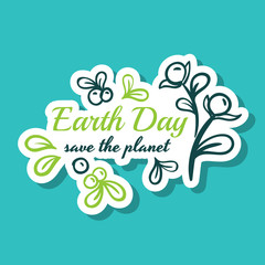 Sticker Save The Planet Earth Day