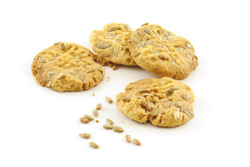 cookies seedsunflower isolated on white background
