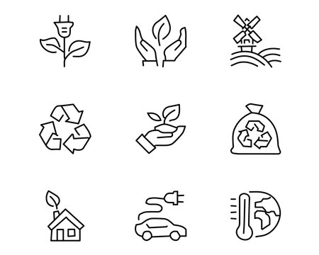 environment hand drawn icon set design illustration, hand drawn style design, designed web and app