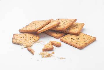 crackers white background