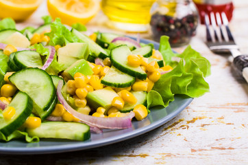 Salad with raw vegetables