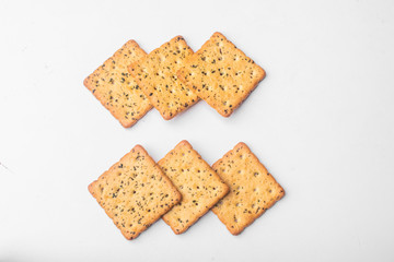 crackers white background