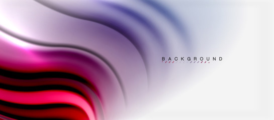 Blurred fluid colors background, abstract waves lines, vector illustration