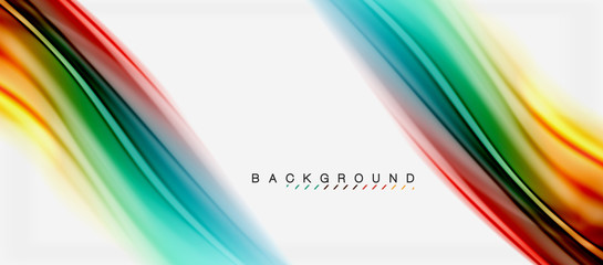 Blurred fluid colors background, abstract waves lines, vector illustration