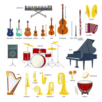 Music Instrument vector illustration set