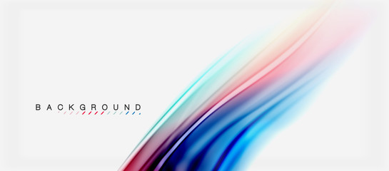 Blurred fluid colors background, abstract waves lines, vector illustration