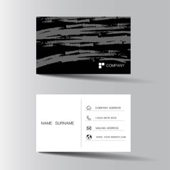  Modern business card design. Black and white color. Vector illustration. 