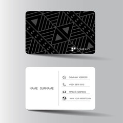  Modern business card design. Black and white color. Vector illustration. 